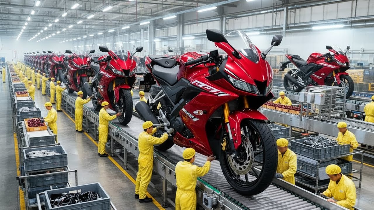How Yamaha R15 Motorcycle Is Made (Full Factory Process)