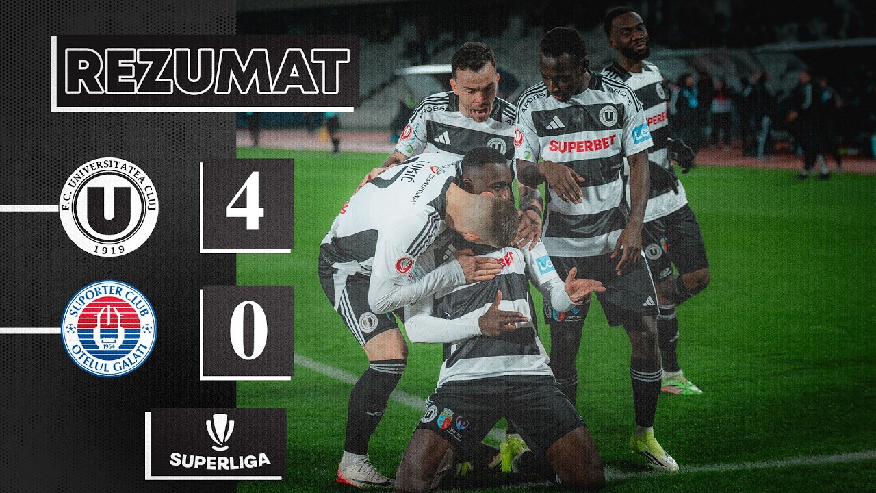 ⚽️ REZUMAT | FC Universitatea Cluj - Oțelul Galați: 4-0