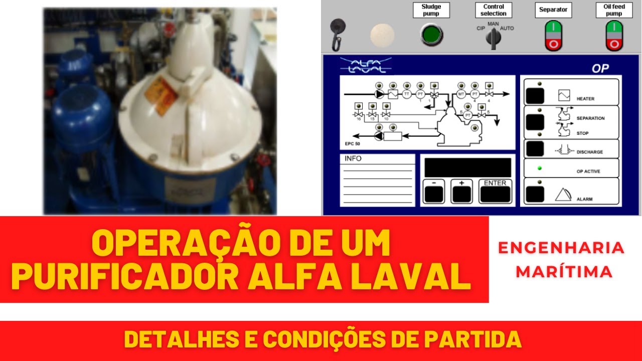 OPERAÇÃO DE PURIFICADOR ALFA LAVAL --- DETALHES E CONDIÇÕES DE PARTIDA