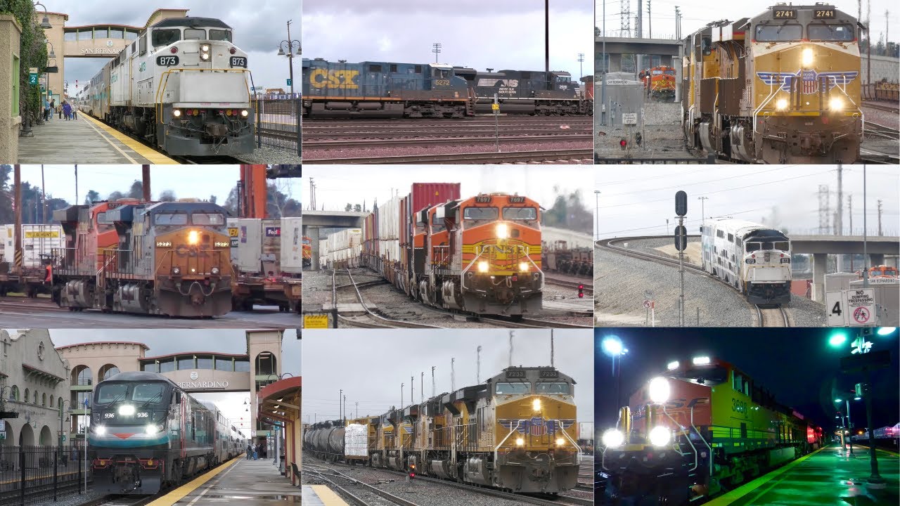 Rainy Day Railfanning San Bernardino Depot FT Foreign Power, F59PHR, and More! 3/2/2024