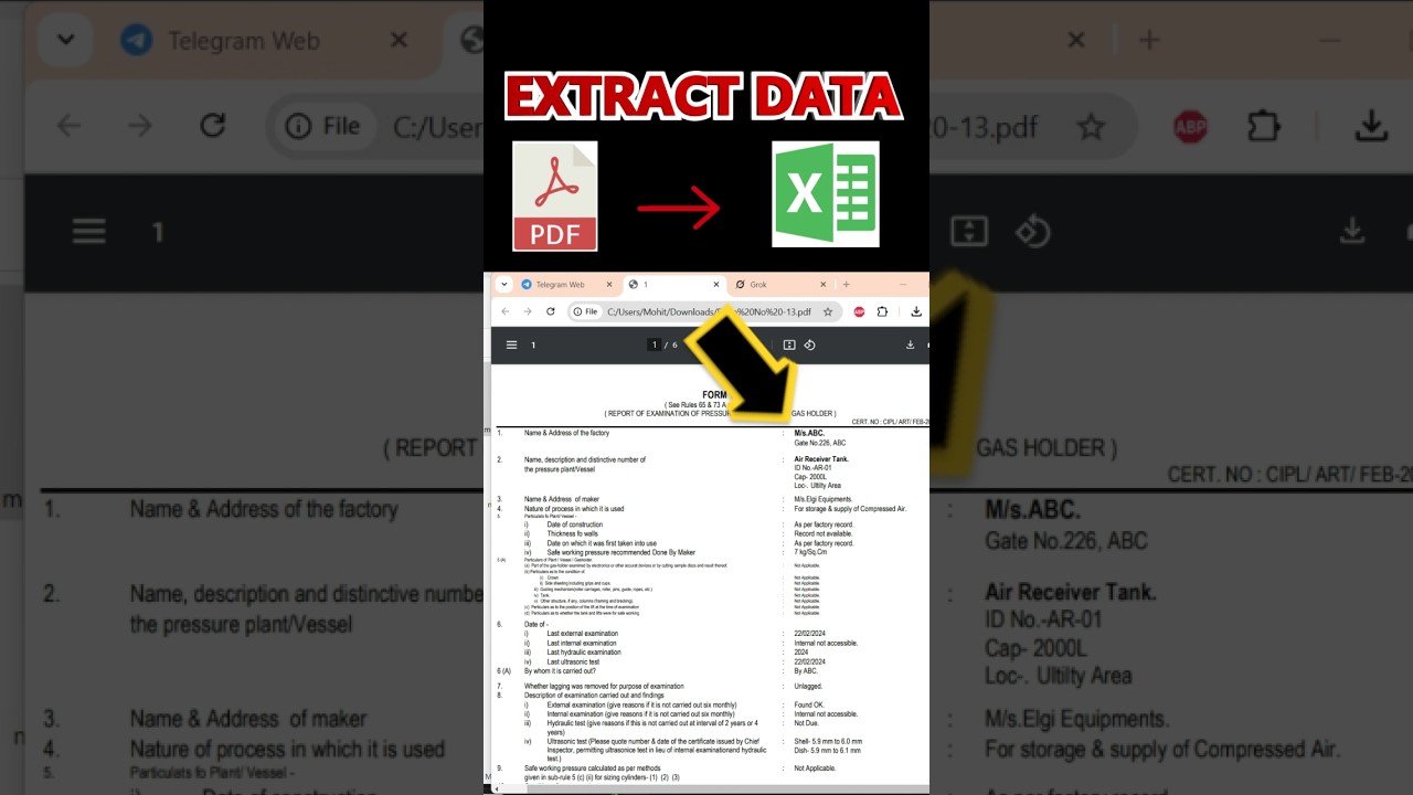 Извлечение данных из PDF в Excel | Excel AI | ИИ в Excel #pdftoexcel