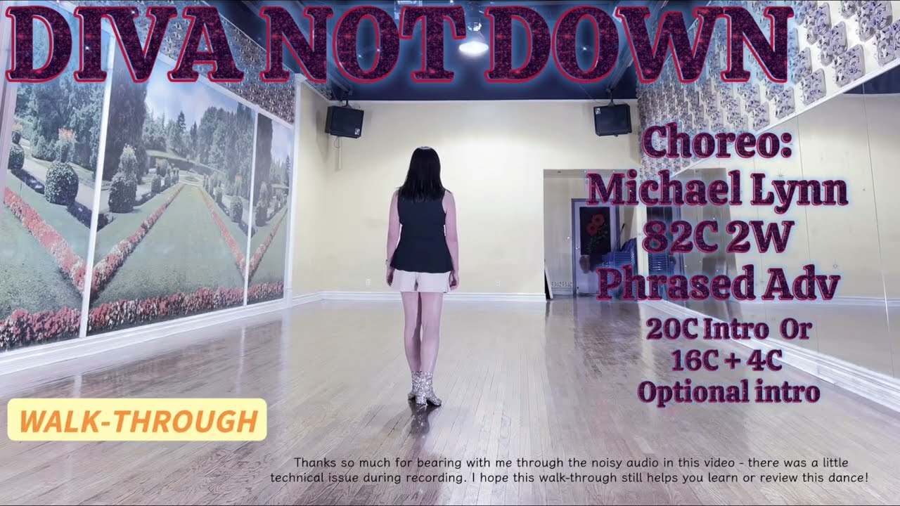 DIVA NOT DOWN Line Dance (WALK-THROUGH) | Phrased Advanced | Michael Lynn