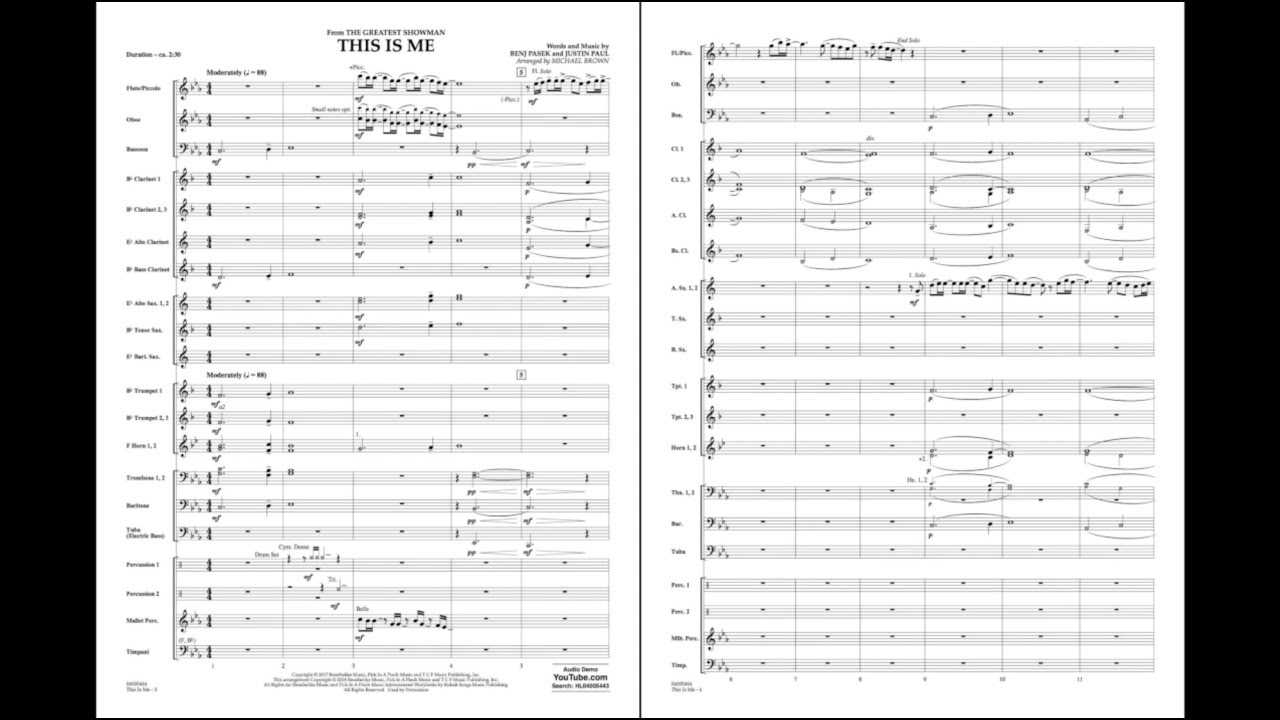 This Is Me (from The Greatest Showman) arranged by Michael Brown