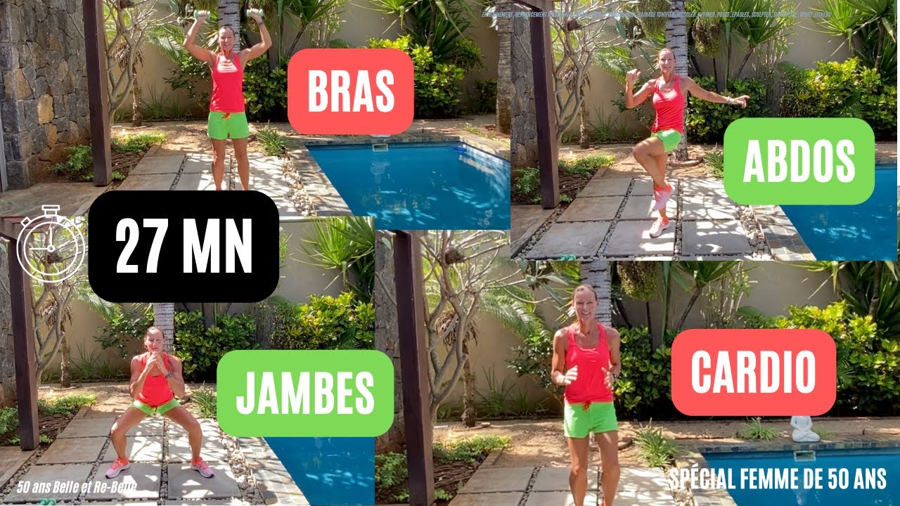 50 ans Belle et Re Belle : 27 mn HIT : ENTRAÎNEMENT BRAS, JAMBES, ABDOS, CARDIO (A LA MAISON)
