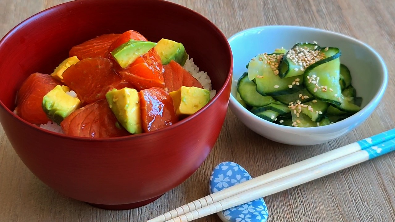 Easy Japanese Salmon Bowl | Marinated Raw Salmon Donburi Recipe | No Talking Cooking | Lunch With Me