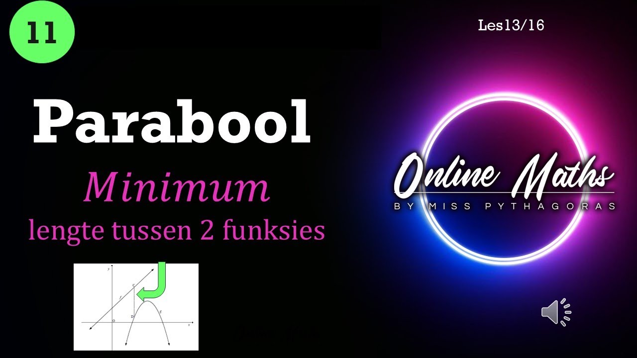 Funksies Parabool Graad11: L13 Maksimum lengte tussen funksies Oefen voorbeeld
