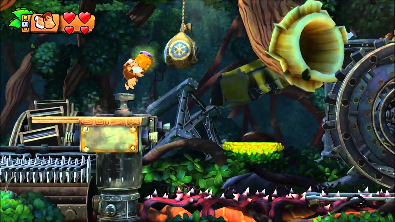 Donkey Kong Country: Tropical Freeze - 100% Walkthrough - 1-3 Canopy Chaos (Puzzle Pieces and KONG)