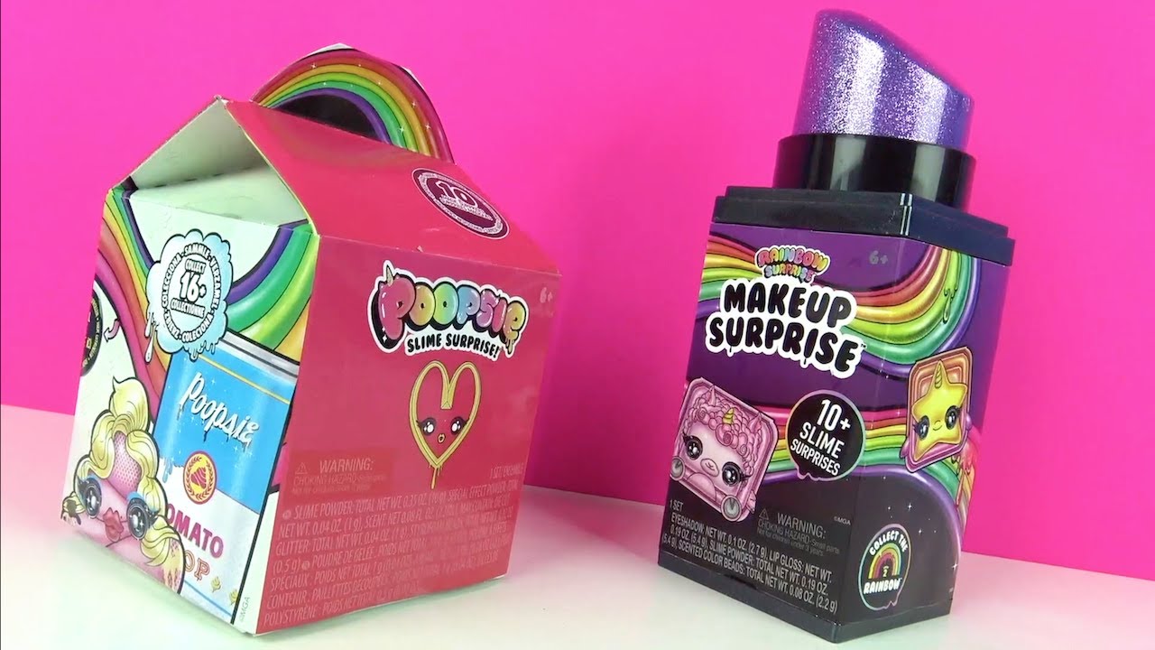 Rainbow Makeup Surprise Poopsie Slime S&uuml;rpriz Makyaj malzemeleri ile Slime yapımı ultra rare Unicorn