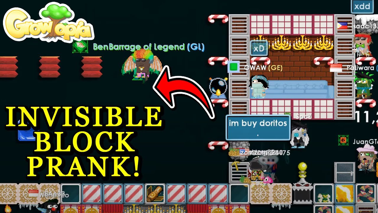 INVISIBLE BLOCK PRANK + PINEAPPLE SPEAR! | Growtopia