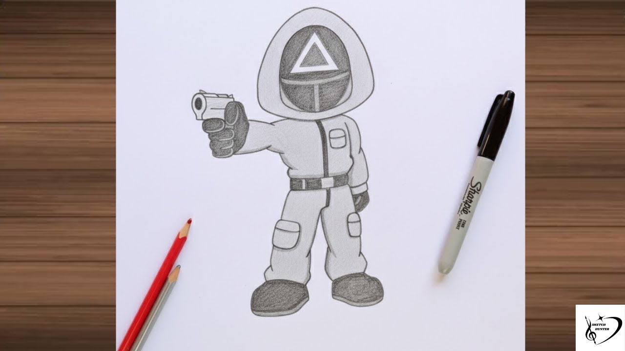 Squid Game Guard Drawing || How to draw Squid Game Guard Easy