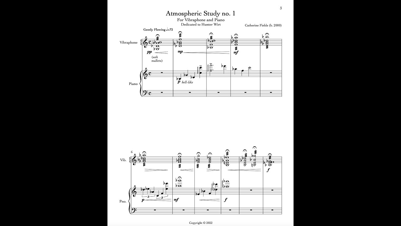 Atmospheric Study no. 1 for Vibraphone and Piano (Score)
