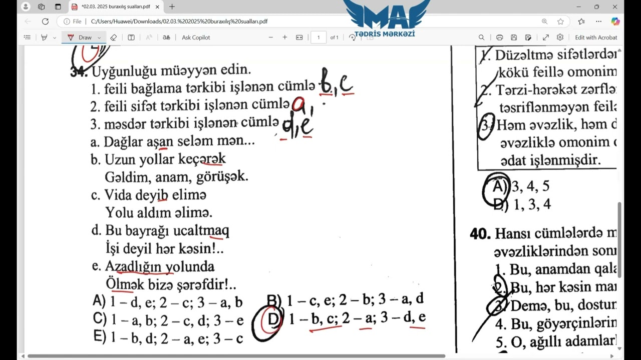 02.03.2025 Tarixində baş tutan Buraxlış imtahanı.Fənn - Azərbaycan dili.Müəllim - Nəsib Əlizadə