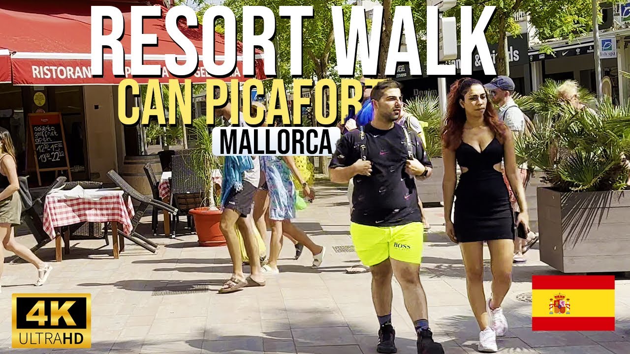 🇪🇸❌CITY WALK 4K -☀️ SPAIN CAN PICAFORT - 4K 60FPS VIEW🎥 - MALLORCA
