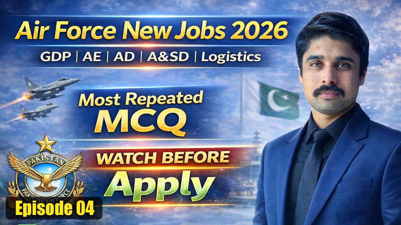 Ep#4 Pakistan Air Force Intermediate Base Jobs Preparation | PAF Initial Test Most Repeated MCQs