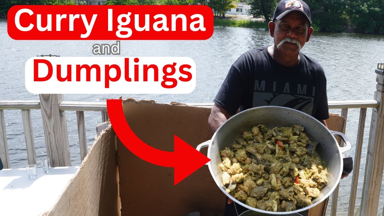 Curry Iguana and Dumplings Trinidad Style. Outdoor Cooking Gone Wild.