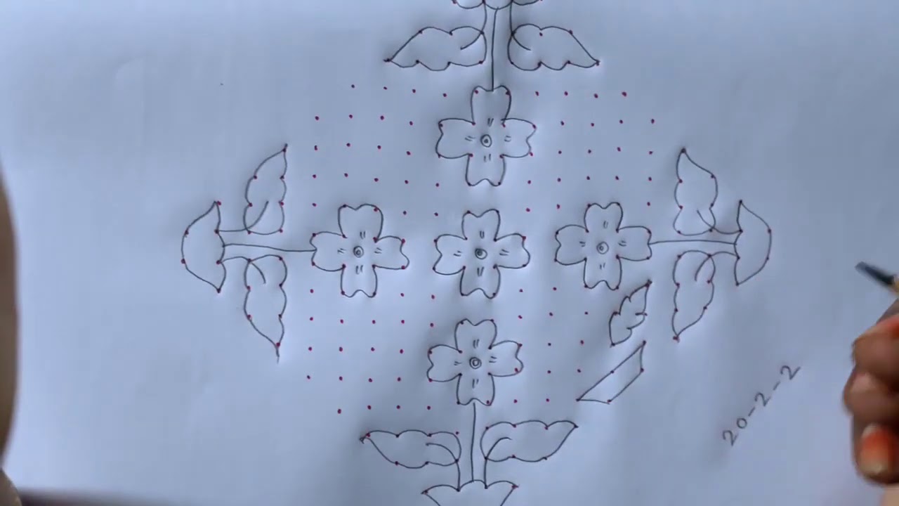20-2-2 dots simple and easy rangoli || sankranthi chukkala muggulu || pongal kolam