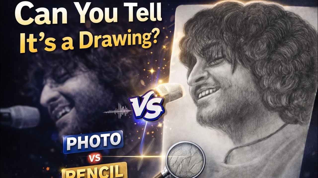 Realistic Singer Portrait in Graphite | Emotional Pencil Sketch