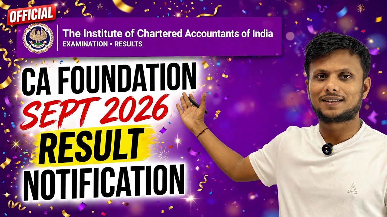 CA Foundation September 2026 Result Notification 🔔 