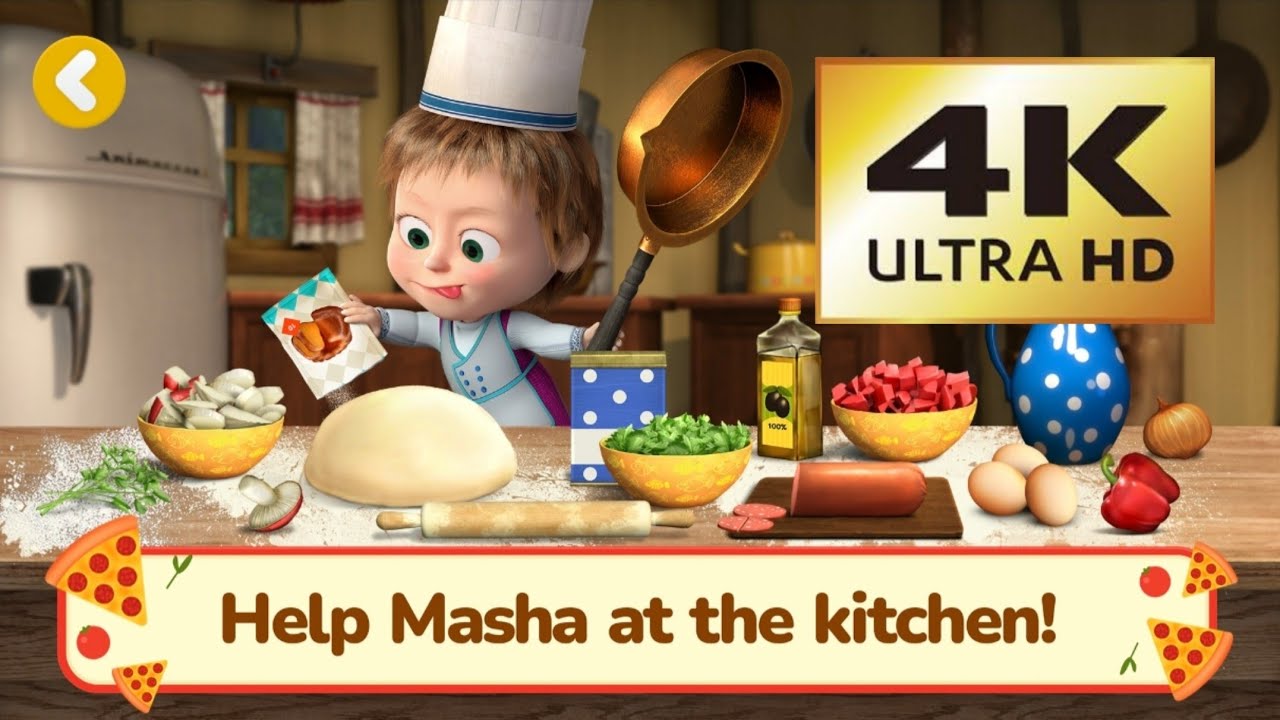 Masha and the Bear Pizzeria | 4k 60fps | 🍕 Fun Cooking Gameplay for Kids | HDR 