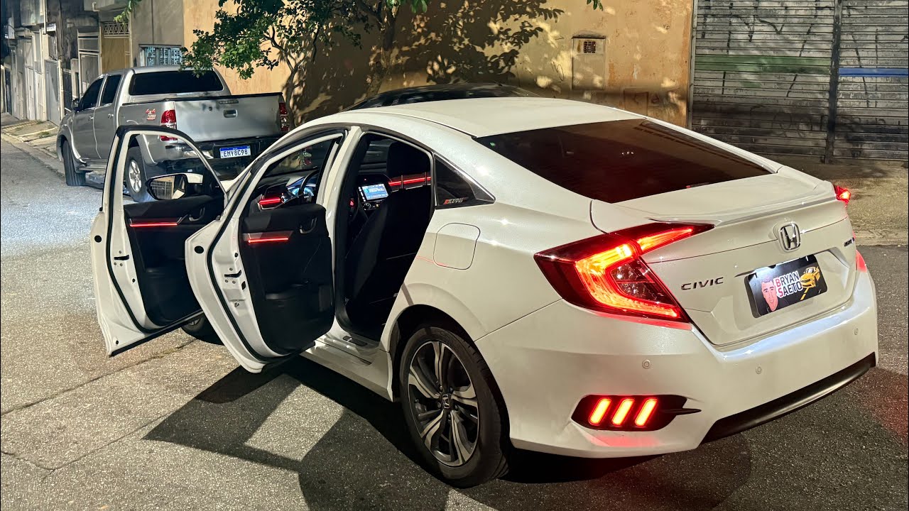Honda Civic G10 Fibra Led RGB Ambient Painel + Portas + Pés + Molduras Led Parachoque 