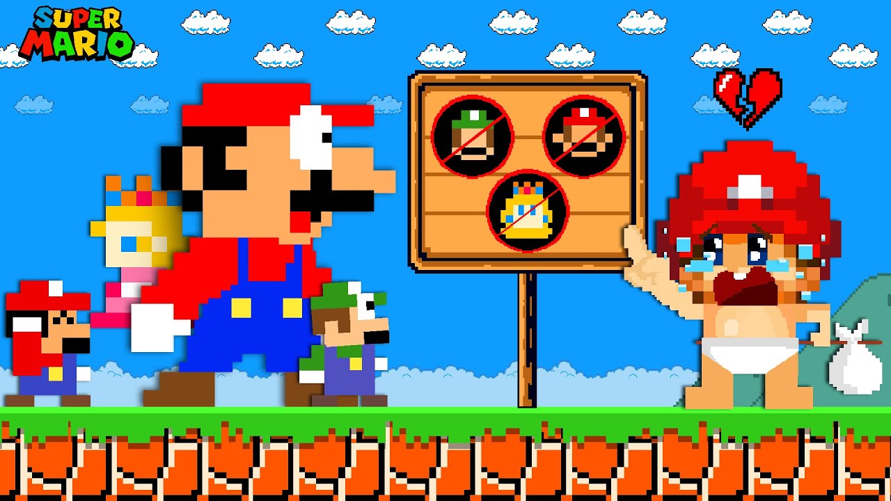 Super Mario Bros. But All New Tiny Characters Are Forbidden Here..!!