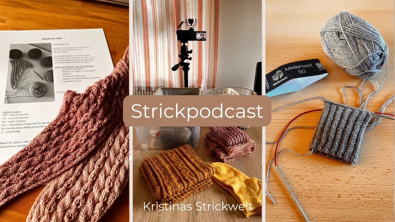 Folge 22/25 I Strickpodcast I Release Schal Volna I 3 fertige Projekte I 2 neue und Pläne