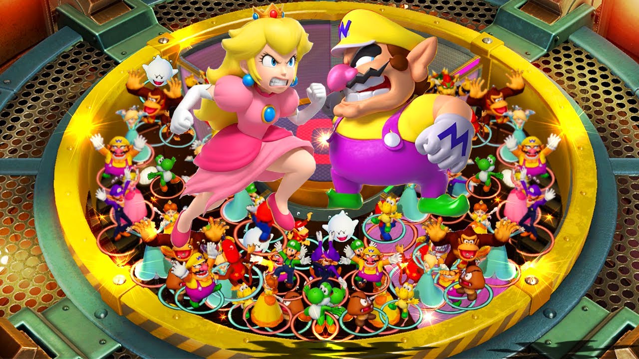 Mario Party Switch - Top Dangerous Minigames - Peach vs Luigi vs Wario vs Waluigi