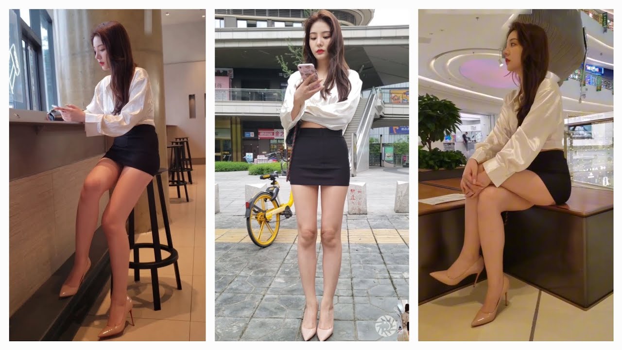 Beautiful female model 💓 tight short skirt p2 🤩 #hhchannel #hhkhoedang