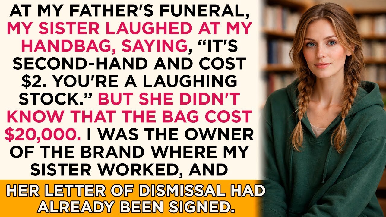 At my father's funeral, my sister laughed at my handbag, saying, “It's second-hand and cost $2...