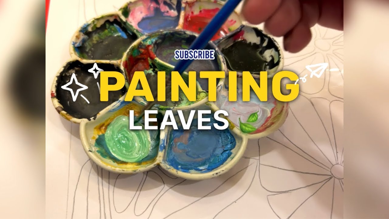 #painting #posterpainting #processvideo #artvideo | satisfying painting process | leaf #floraldesign