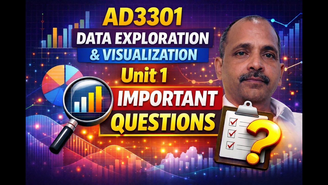 AD3301 DATA EXPLORATION AND VISUALIZATION - Unit I Important Questions