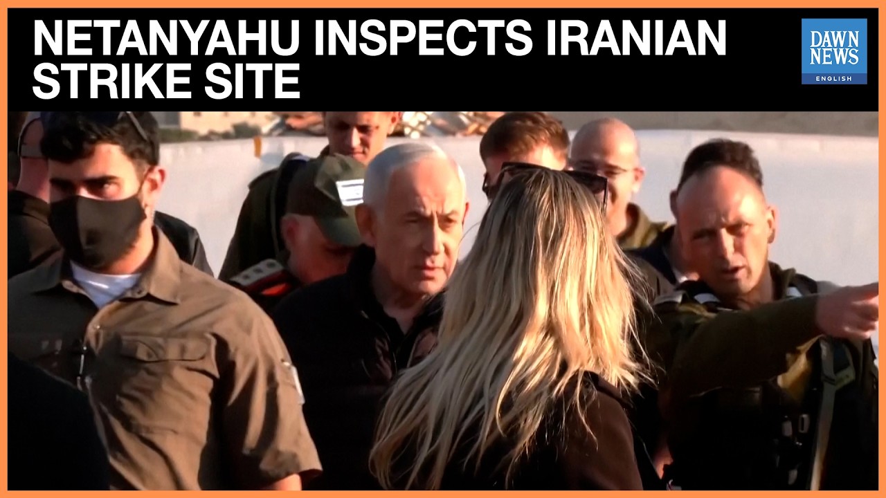 Israeli PM Netanyahu Visits Site Hit by Iranian Strike West of Jerusalem | Dawn News English