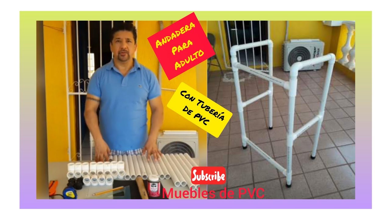 ANDADERA PARA ADULTO CON TUBERIA DE PVC