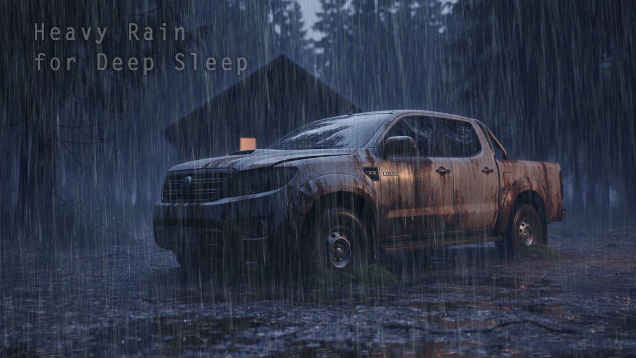 Instant Deep Sleep 🌧️⚡ | Stormy Forest Rain Inside an Abandoned Double Cabin