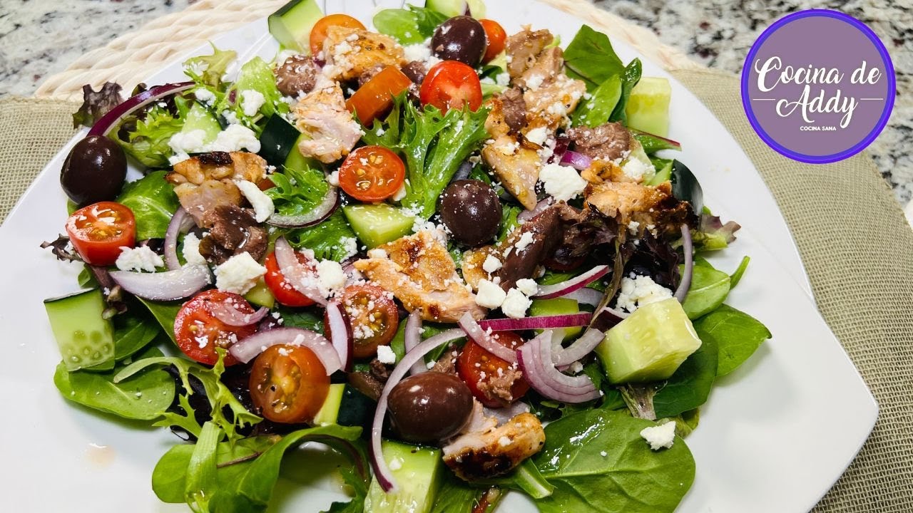 ENSALADA GRIEGA Fácil en 20 minutos ALMUERZO-CENA P/Diabetes, Perder Peso, Bajar Colesterol | ADDY
