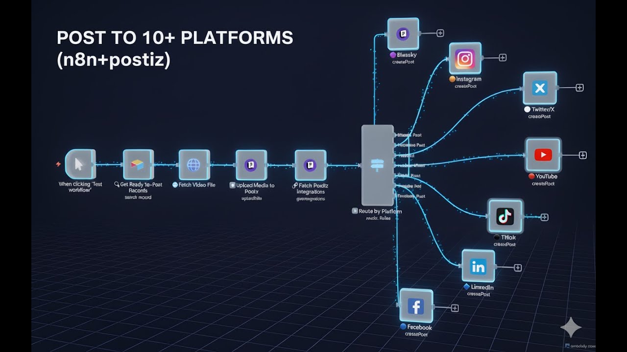 Post to 10+ Social Media Platforms at Once - n8n & Postiz Automation Tutorial