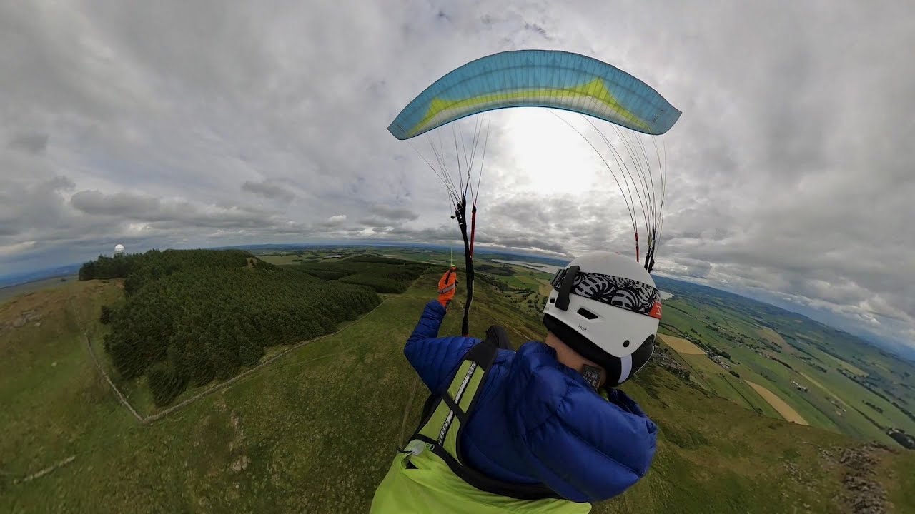 Paragliding Bishop Hill On A Cloudy Day, Scotland
