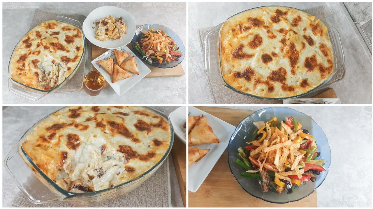 مكرونة بشاميل بالسجق چوسي و خطيرة 🍝 مع سلطة باذنجان متتقاومش 😋 الكل انبهر من الطعم 👌🏻