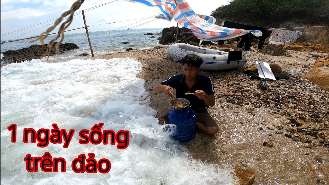 Cắm Trại Săn Bắt Hải Sản Trên Đảo Hòn Bà Mùa Biển Động