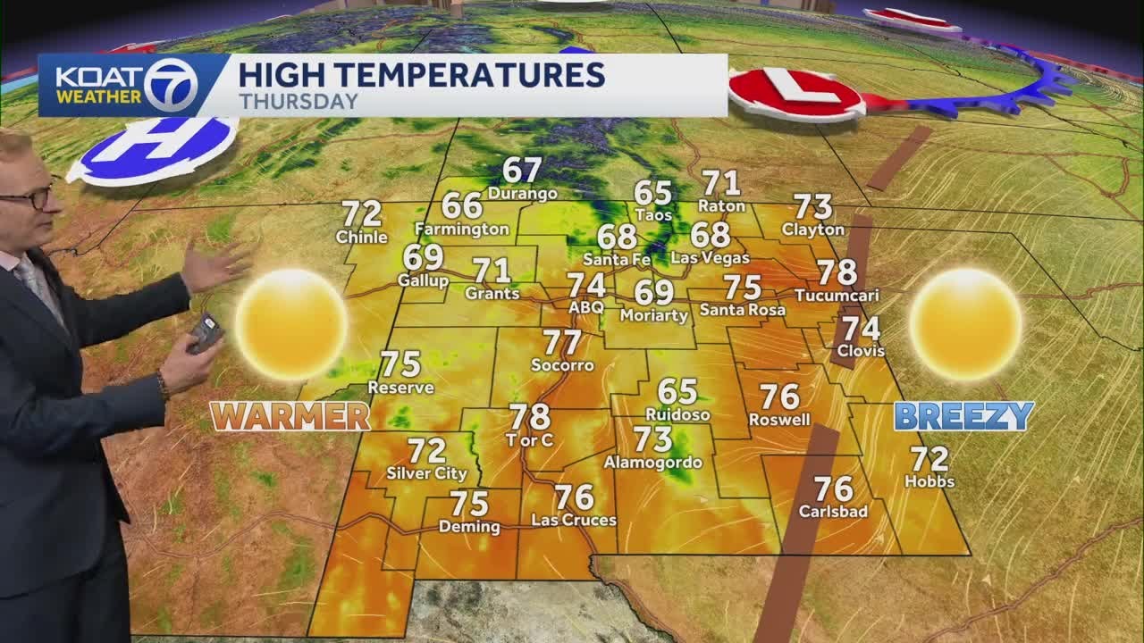 Warming trend for New Mexico with approaching rain
