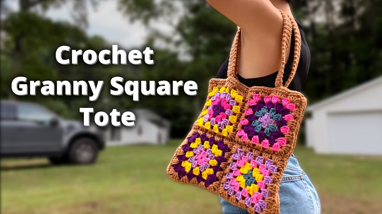 How to Crochet a Granny Square Tote | EASY + In Depth