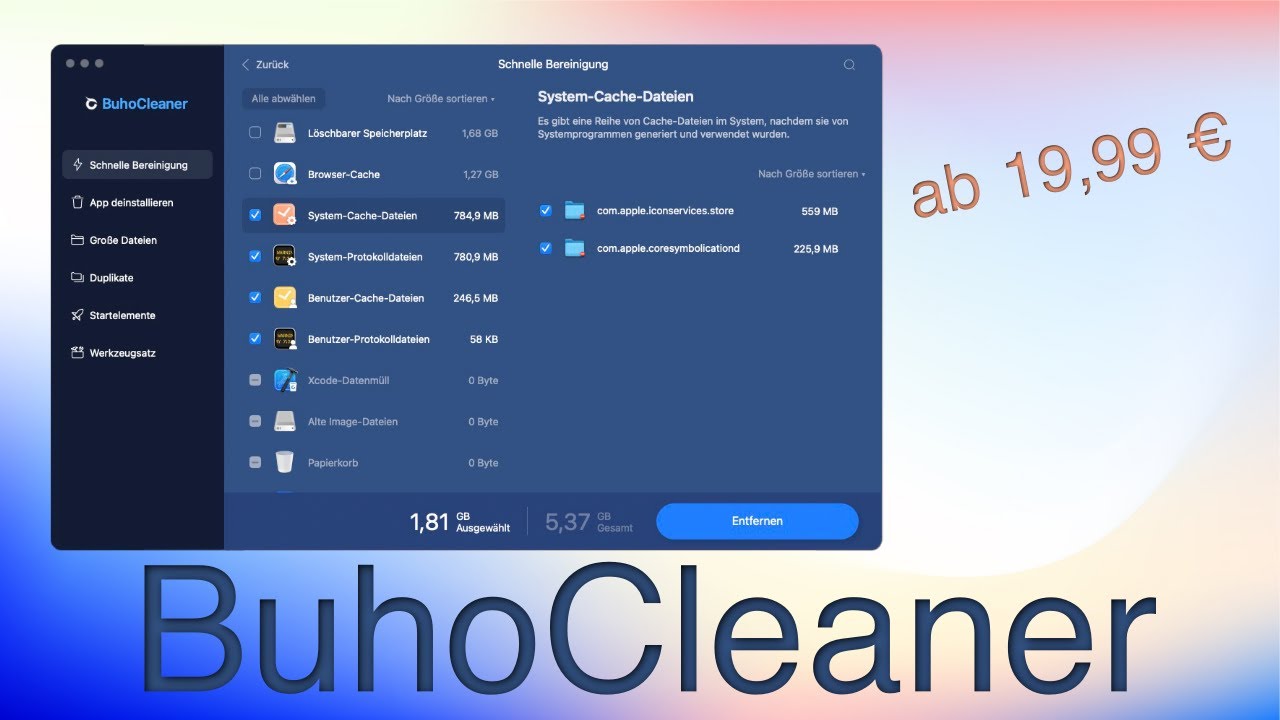Buho Cleaner Mac OS Deutsch alternative zu CleanmyMac
