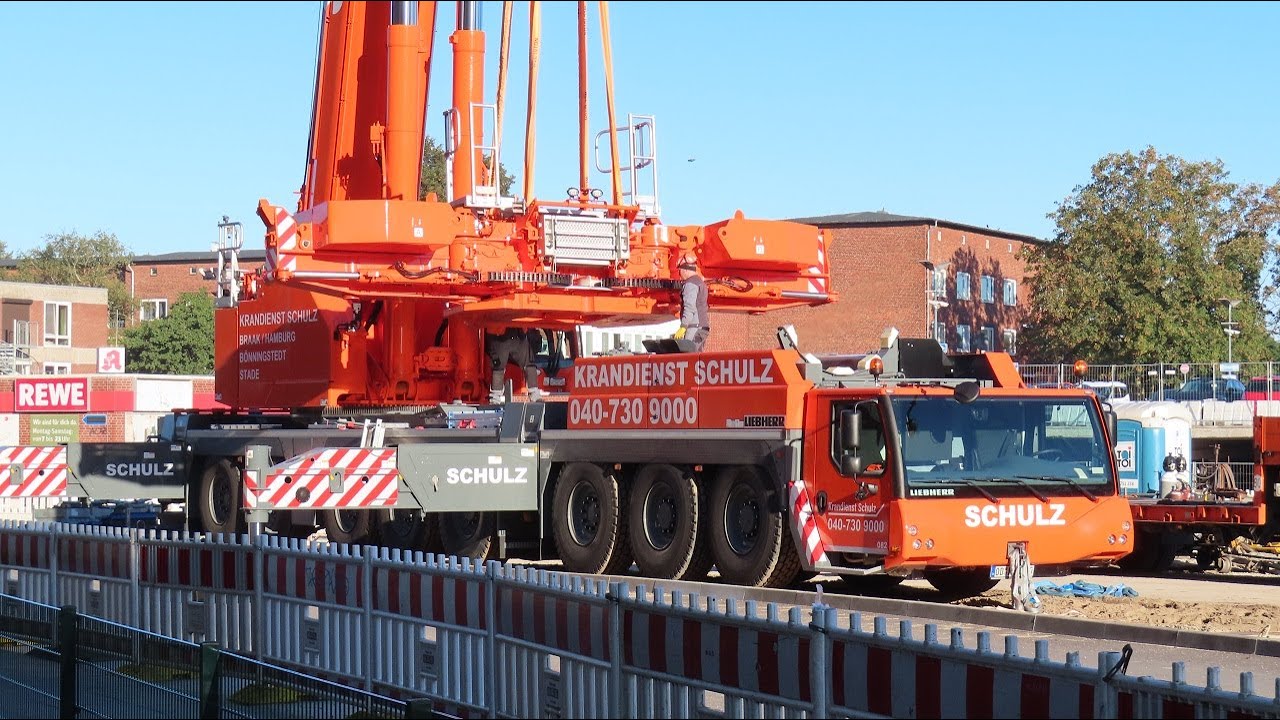 KRANDIENST SCHULZ - LIEBHERR LTM 1450-8.1 - Aufrüsten für den 1  Einsatz