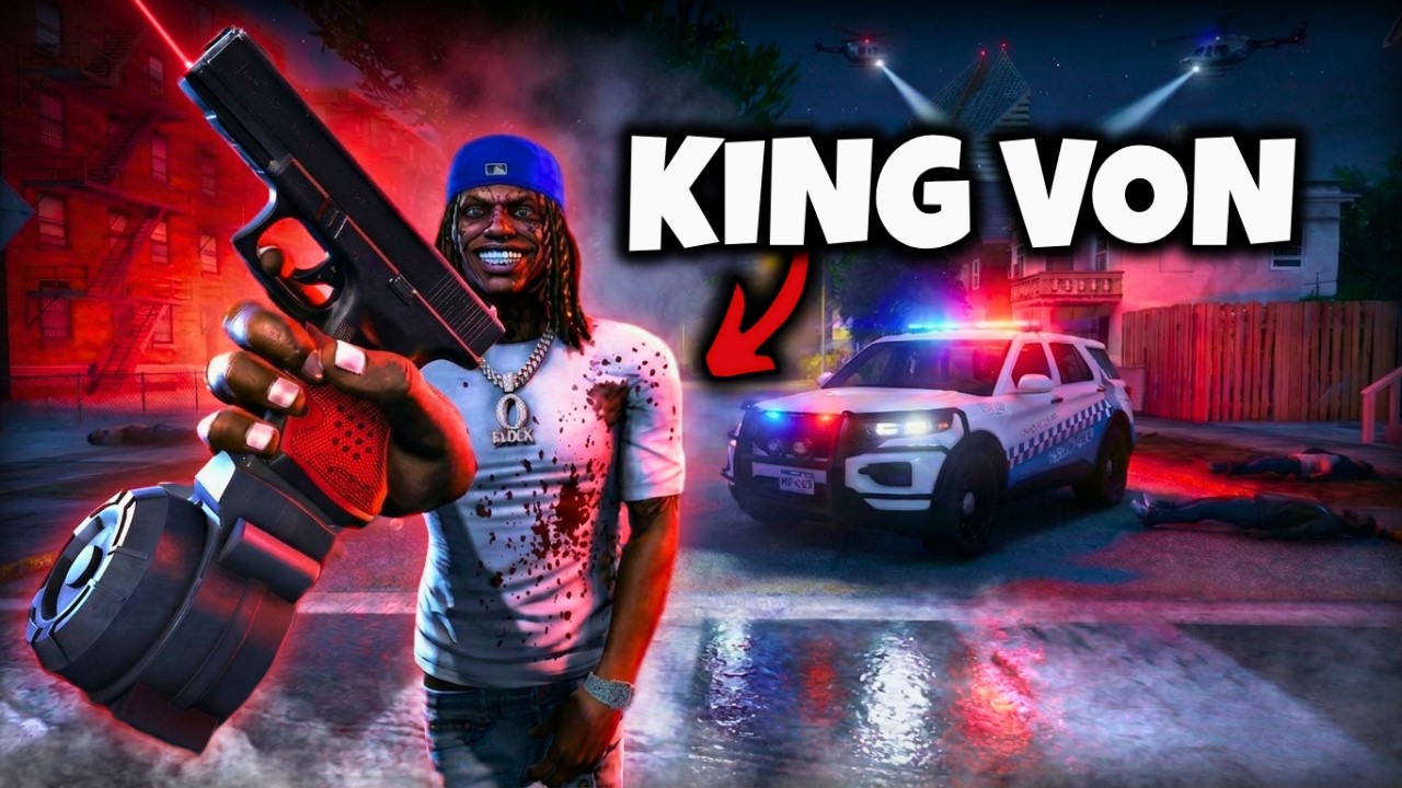I crashed out in CHICAGO as KING VON and became WANTED in GTA 5 RP !