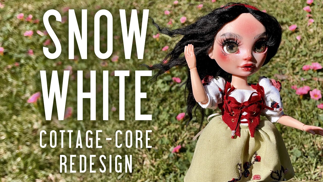 SNOW WHITE RE-DESIGN 🍎 Rainbow High Doll Repaint w Embroidered Cottagecore Outfit and Resin Eyes