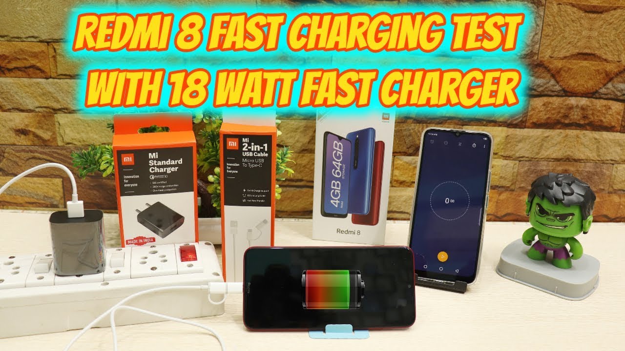 Redmi 8 Fast Charging Test with 18 Watt Fast Charger & Fast charging cable | HINDI