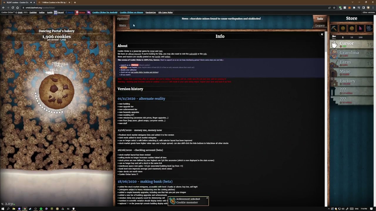 Cookie Clicker Speedrun 6:35 - (No Golden Cookies, Fast Click)