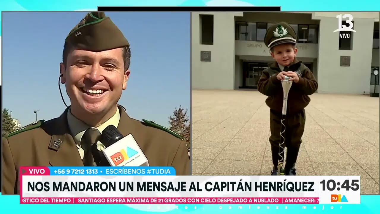 Capitán Henríquez fue sorprendido por su hijo vestido de Carabinero | Tu Día | Canal 13