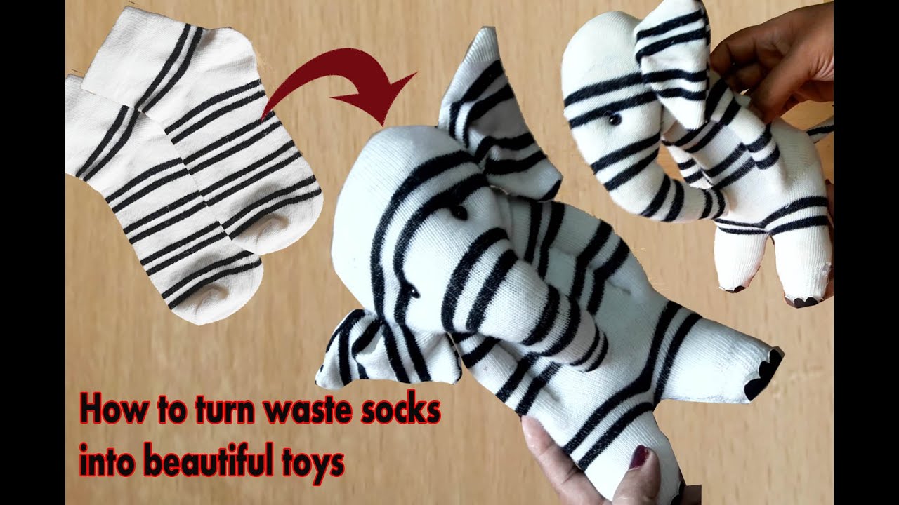How to Make DIY Stuffed  Toy From Socks | How to turn waste shoe socks into beautiful toys