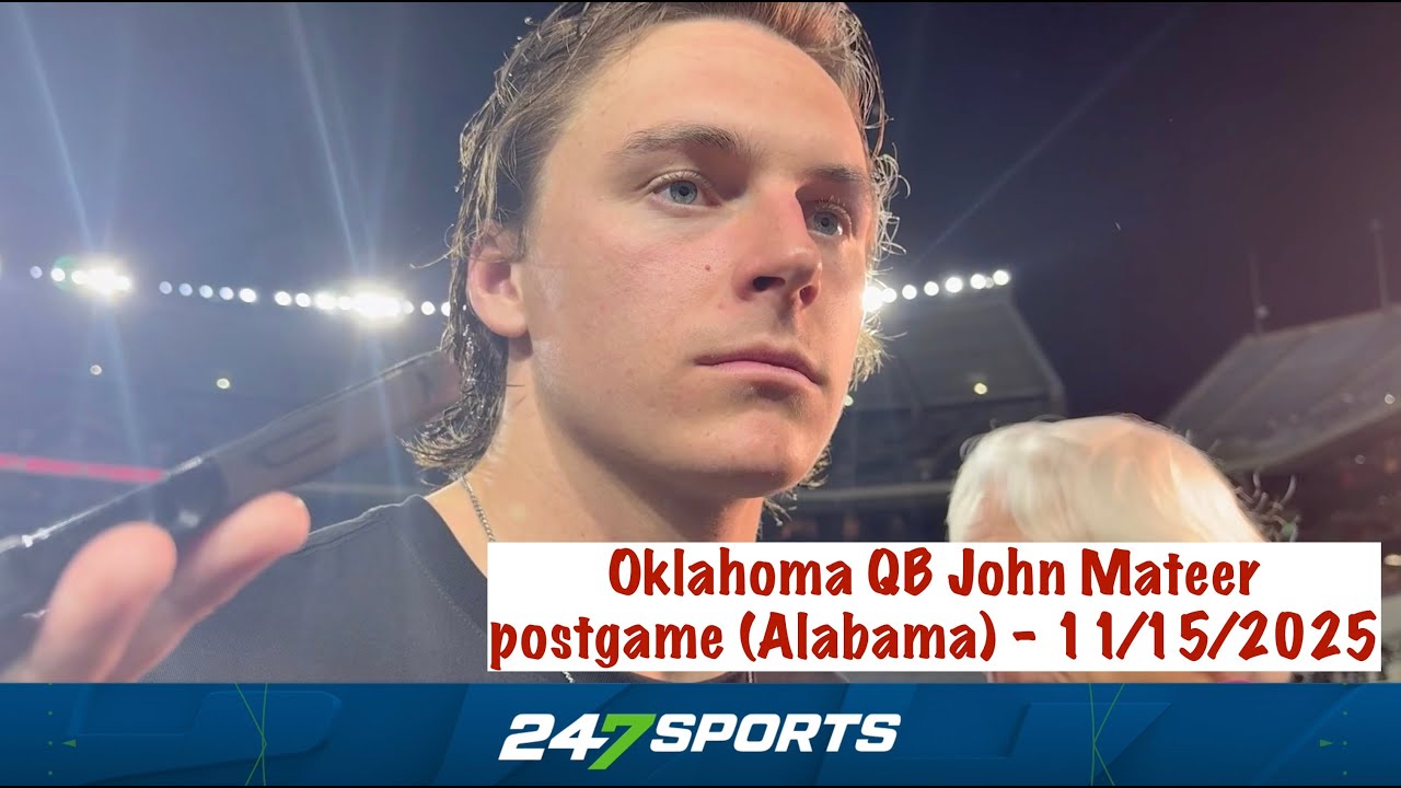 Oklahoma QB John Mateer postgame (OU 23 Alabama 21) - 11/15/2025
